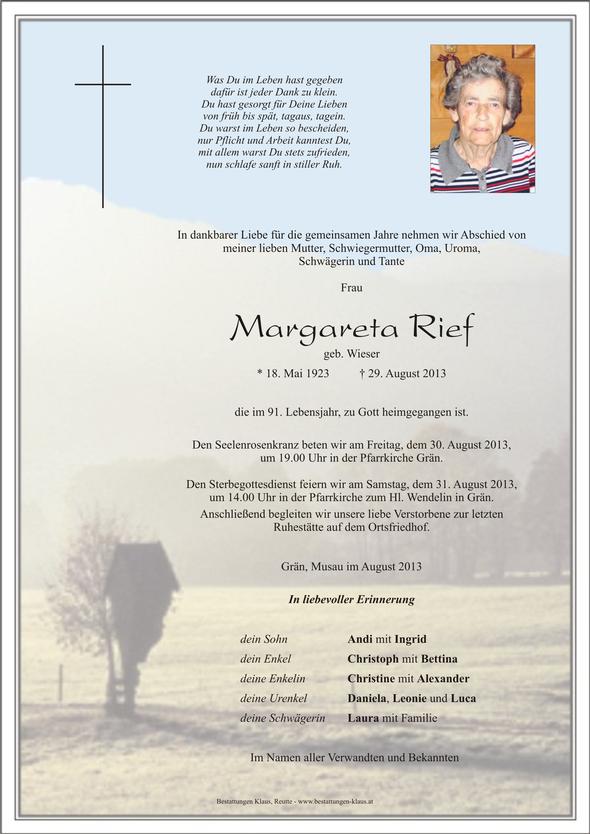 Margaretha  Rief